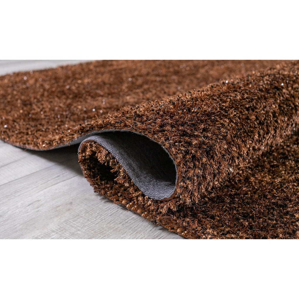2' x 8' Brown Textured Modern Runner Rug