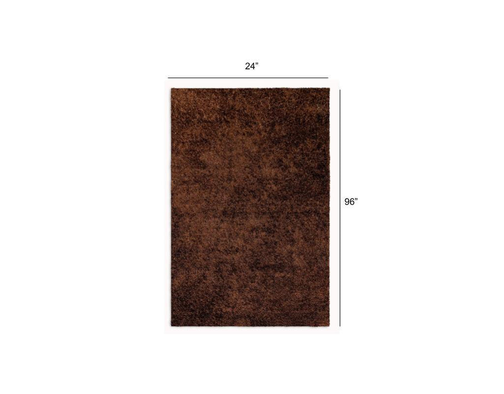 2' x 8' Brown Textured Modern Runner Rug