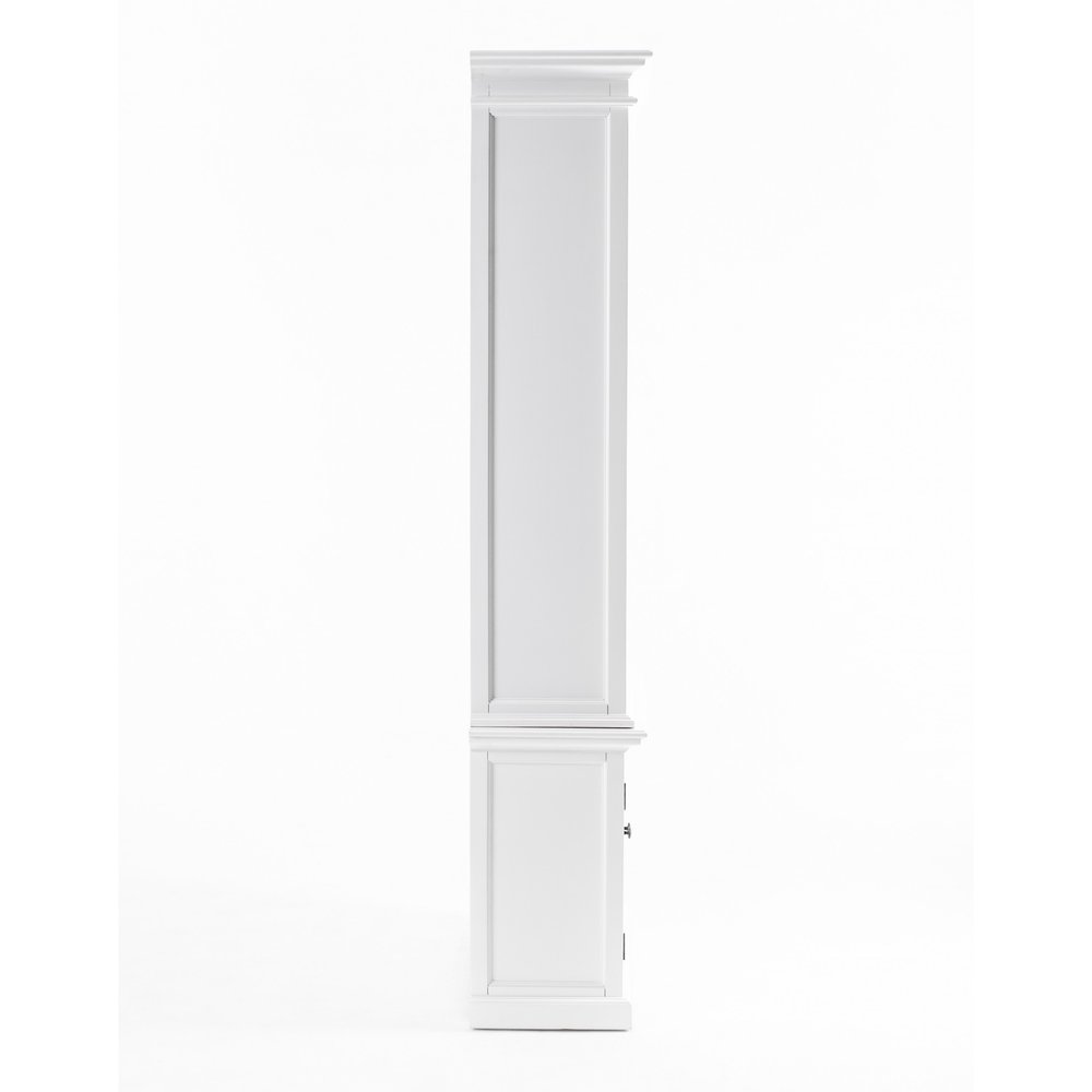 White Solid Wood Adjustable Four Tier Bookcase
