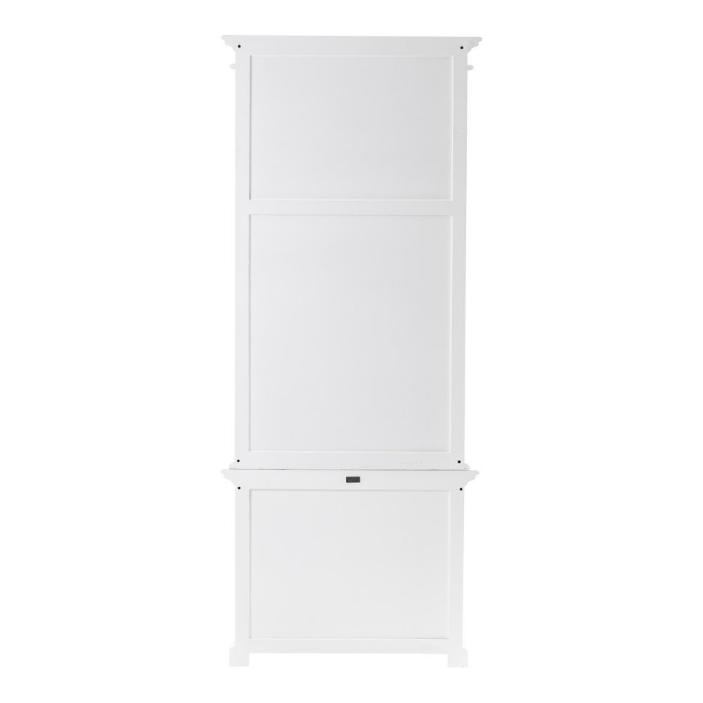 White Solid Wood Adjustable Four Tier Bookcase