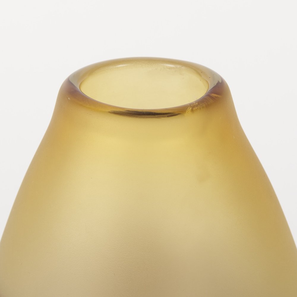 11" Yellow Abstract Crystal Glass Cylinder Table Vase