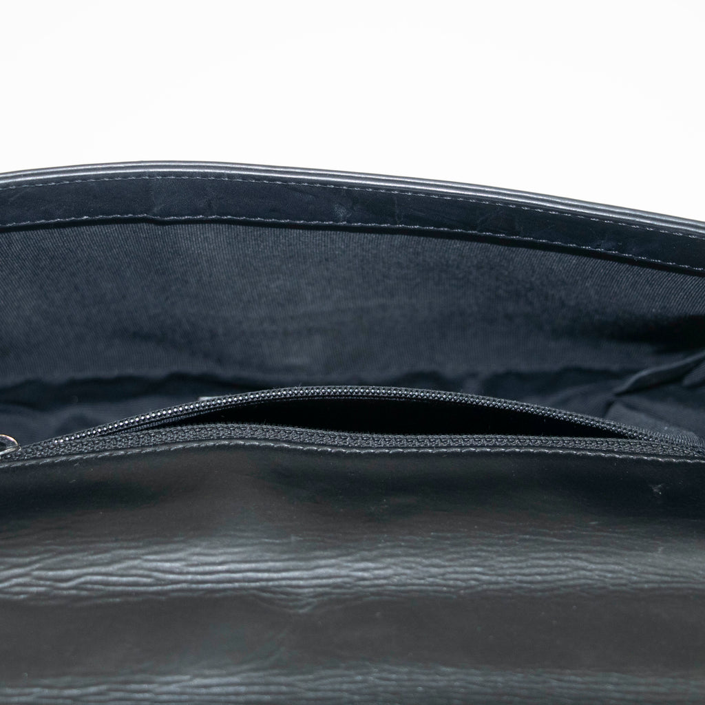 Chanel Black Vinyl Reverso Medium Boy Bag 15 Series #3975