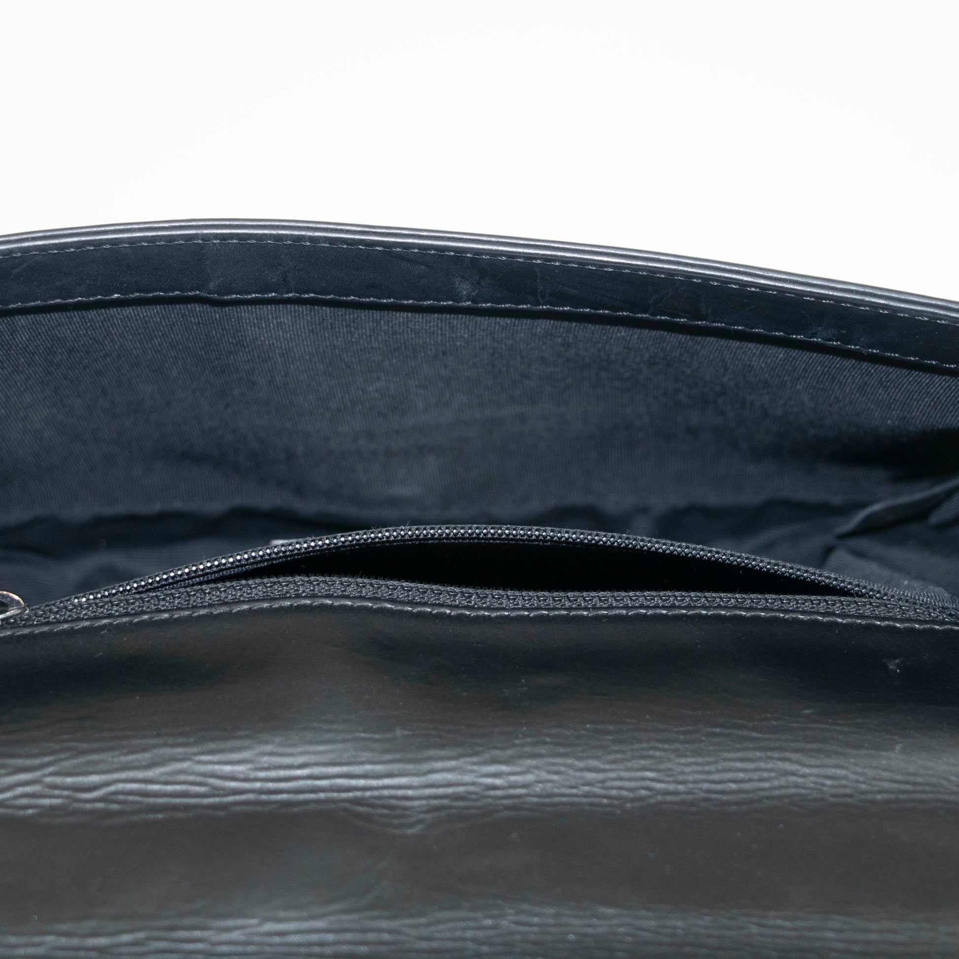 Chanel Black Vinyl Reverso Medium Boy Bag 15 Series #3975
