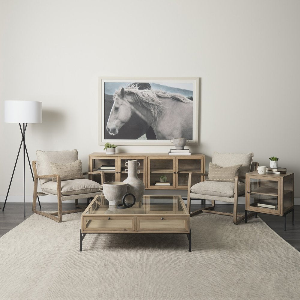 Rustic Whitewash Brown Double Handle Ceramic Vase