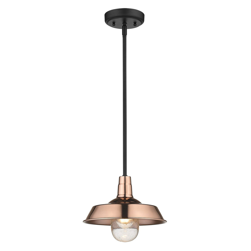 Shiny Copper Shallow Plate Adjustable Pendant Light