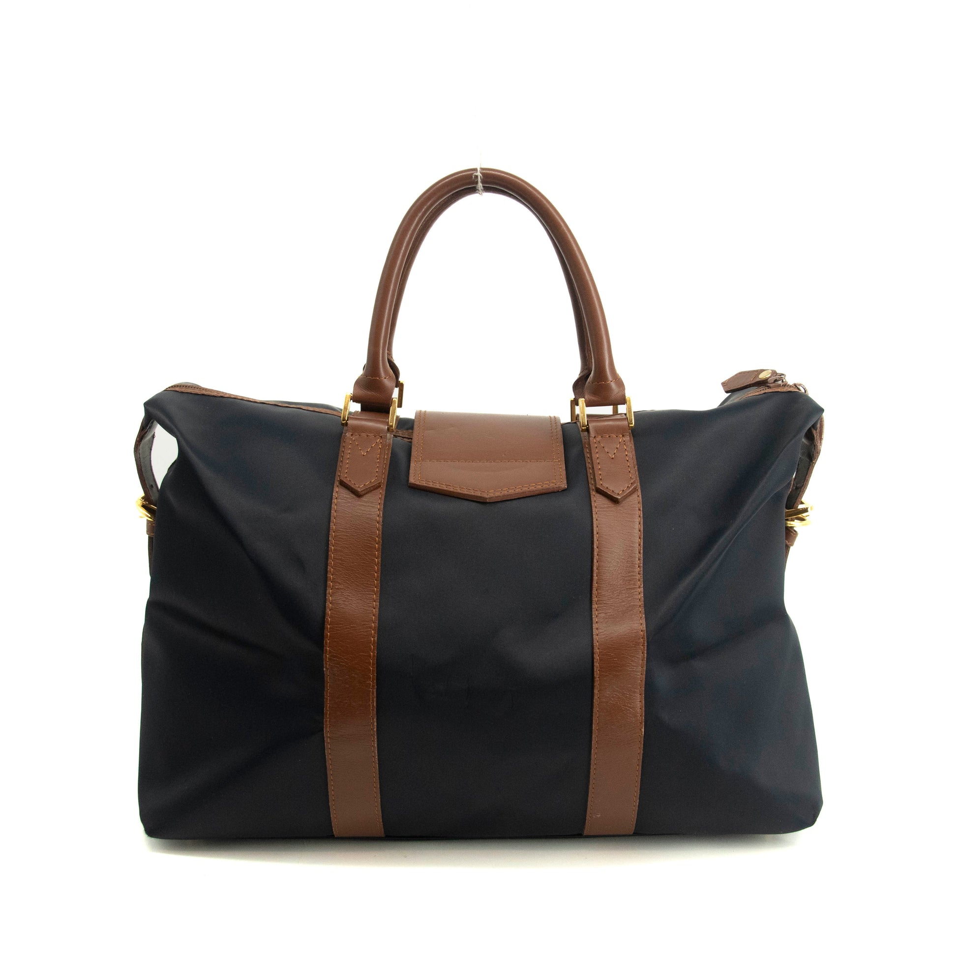 Saint Laurent YSL Nylon x Leather Blue Boston Bag #3995