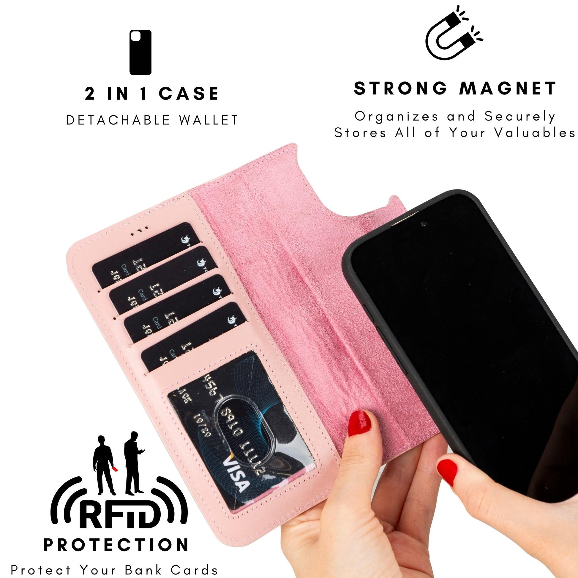 Casper iPhone 14 Series Detachable Leather Wallet Case