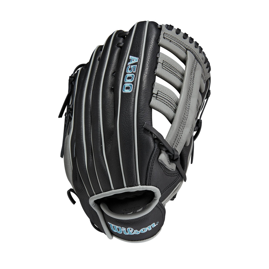 Wilson A500 12.5" Black/Grey/Tropical Blue Right Hand Throw Baseball Glove