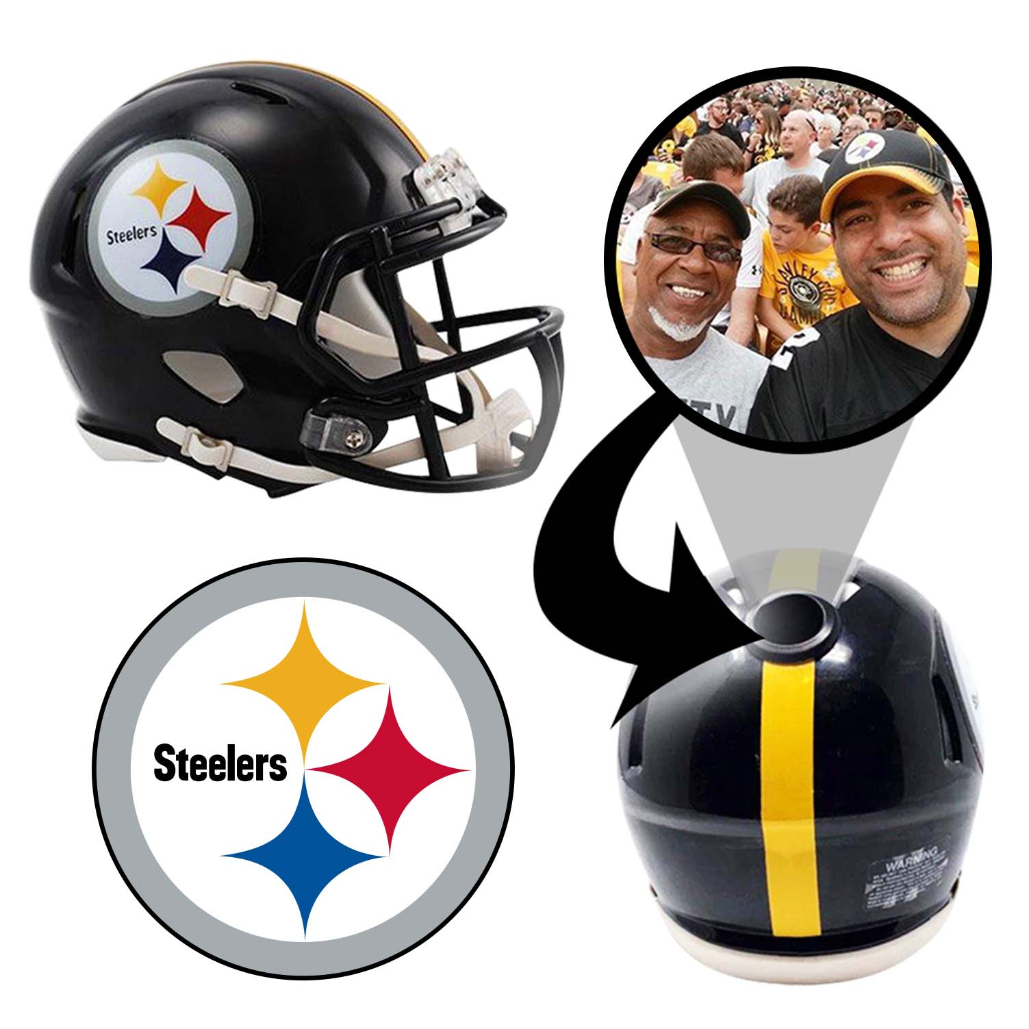 Pittsburgh Steelers NFL Mini Helmet - Picture Inside