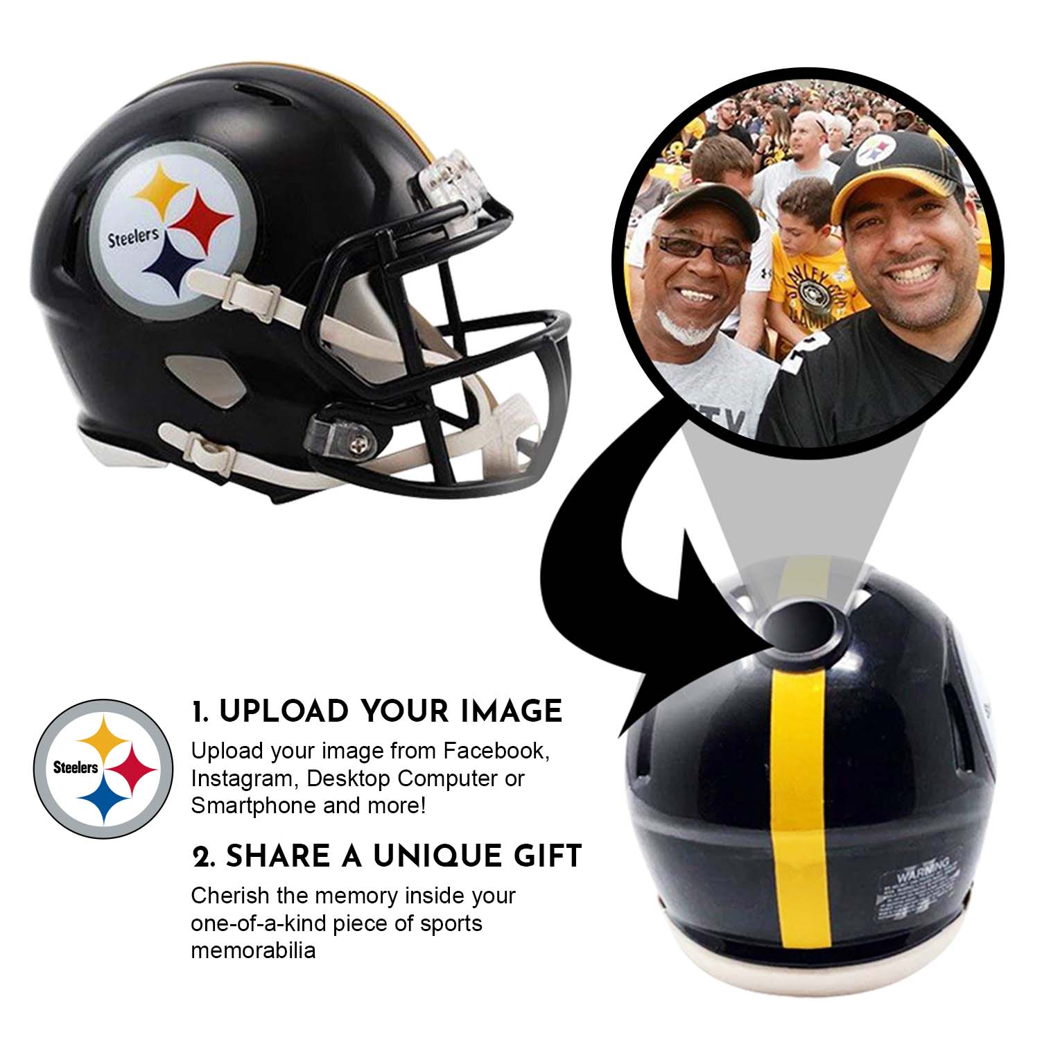 Pittsburgh Steelers NFL Mini Helmet - Picture Inside