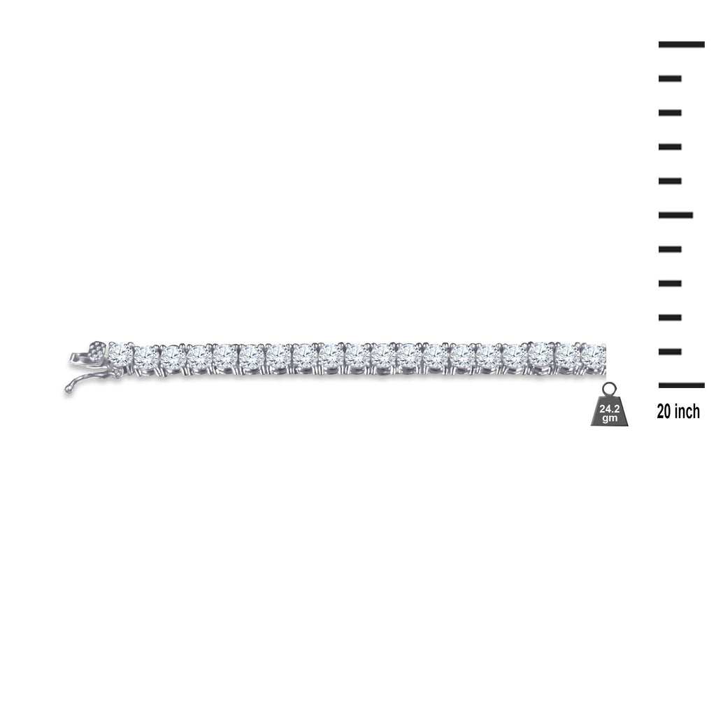 3MM CZ Tennis Choker Necklace Prong Set Sparkling Chain