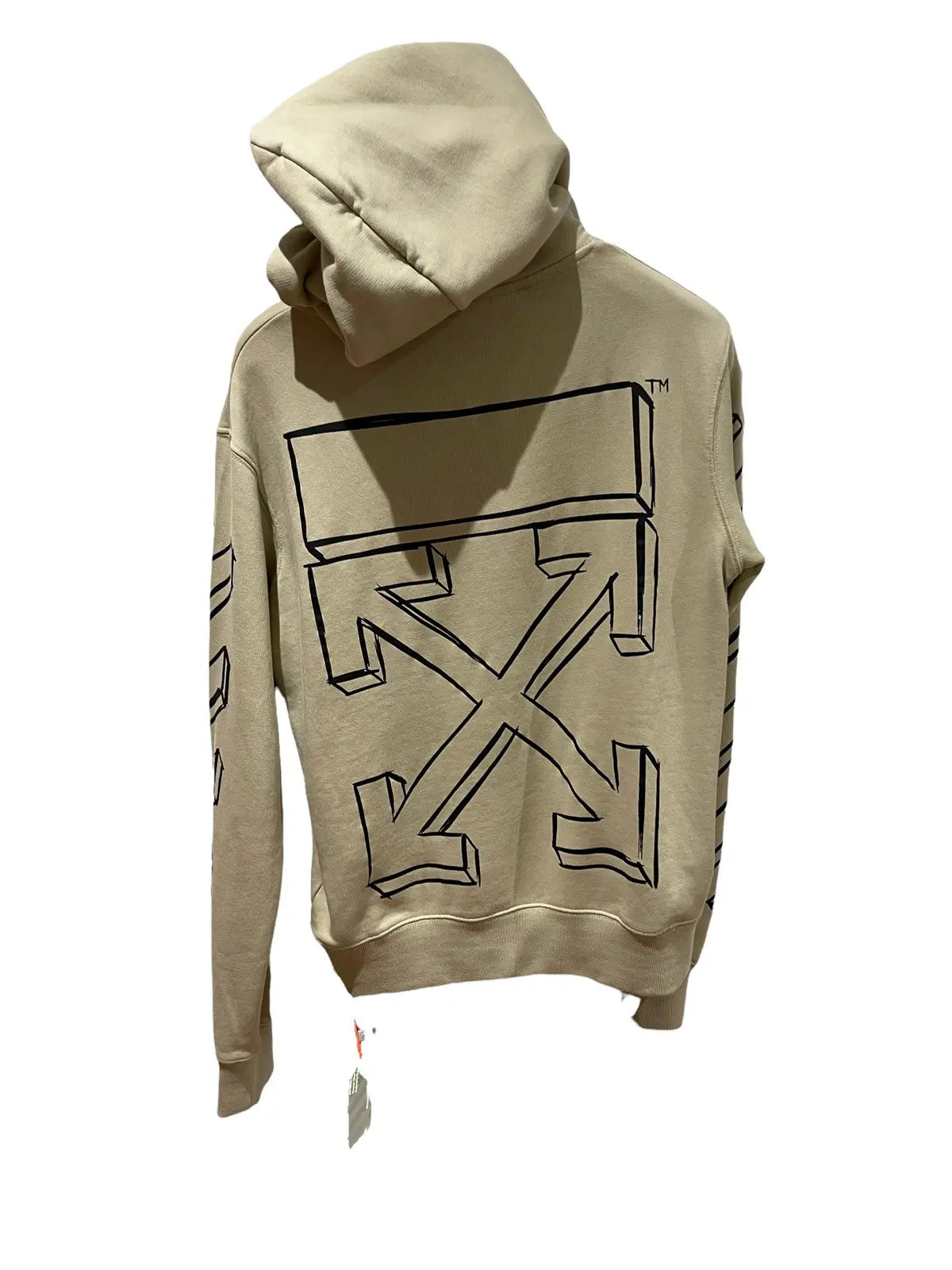 OFF White Outline Marker Arrow Hoodie (Beige)