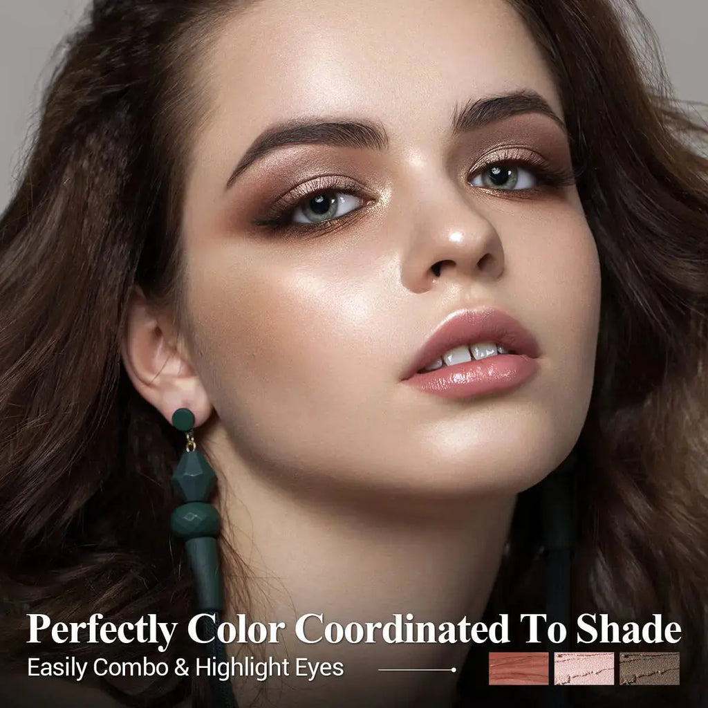 3PCS Neutral Brown & Shimmer Pink Cream Eyeshadow Stick Set – Long-Lasting, Smudge-Proof Eye Brightener Makeup