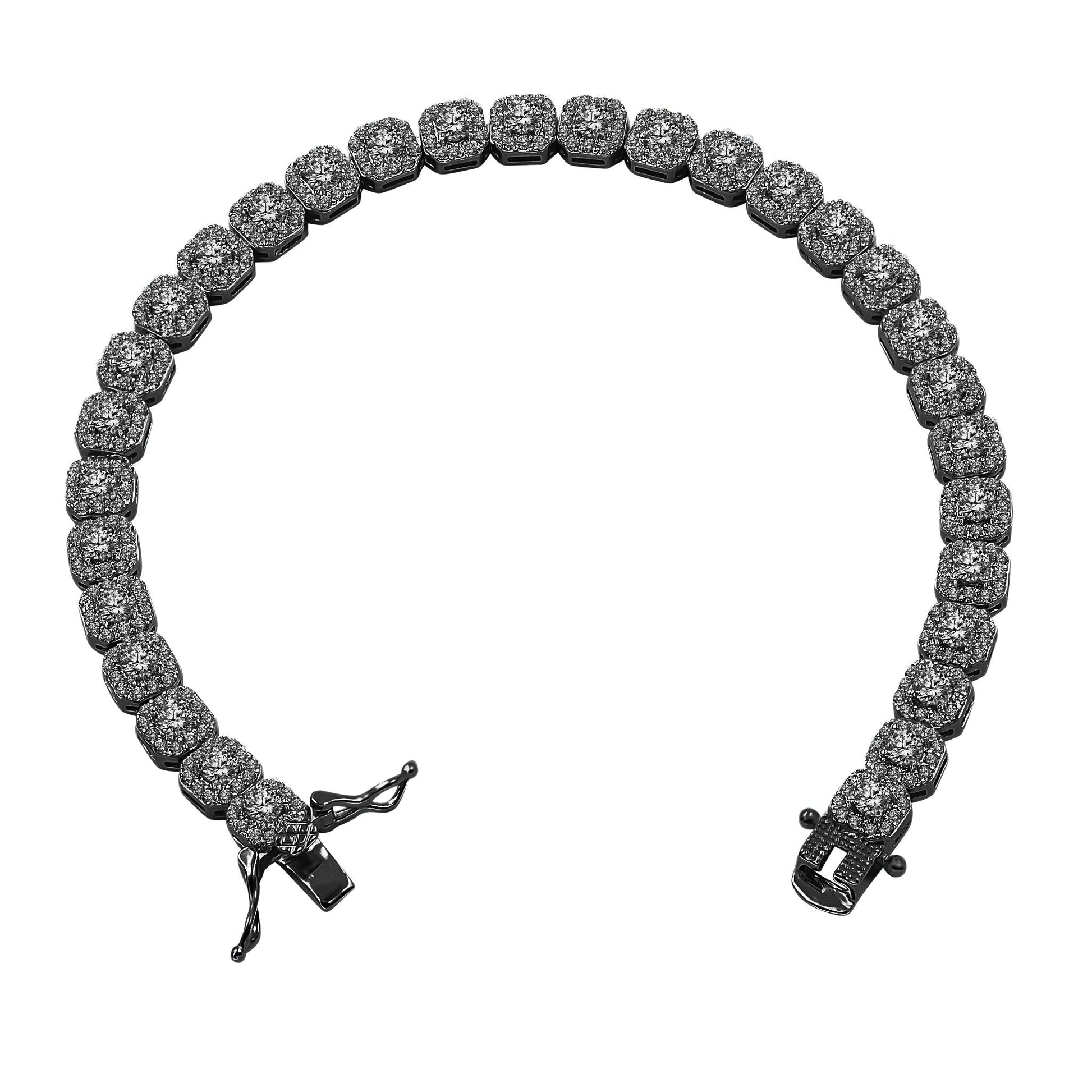 6MM Square Sterling Silver Tennis Bracelet For Women