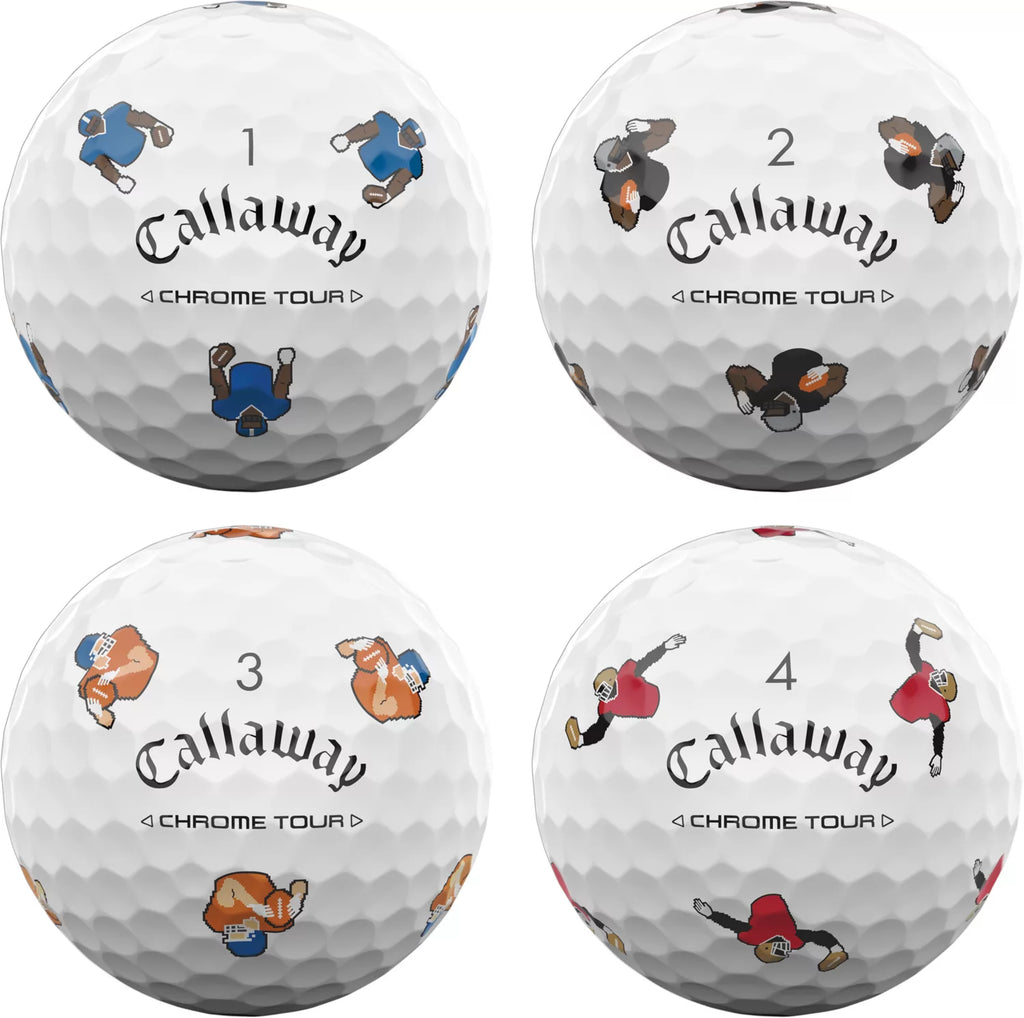 Callaway 2024 Chrome Tour Retro Football Truvis Golf Balls