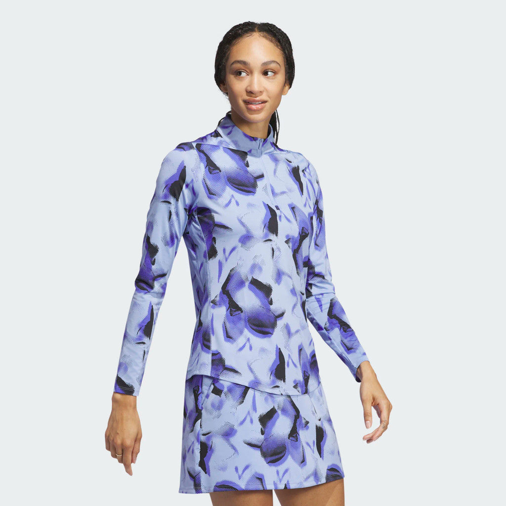 Adidas Ultimate365 Blue Spark Printed Quarter Zip