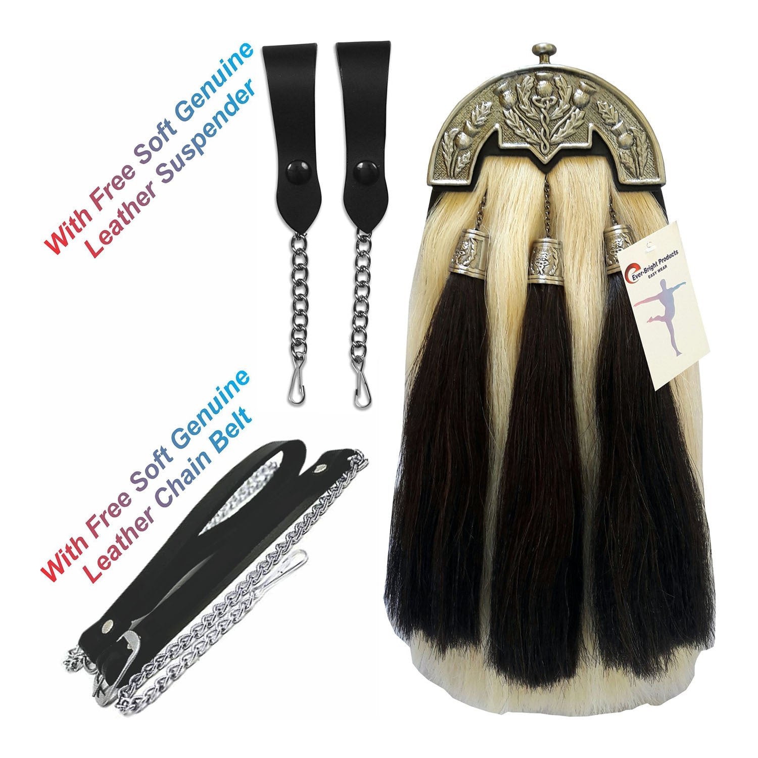 Original Horse Hair Sporran With Unique Anemal Cantel