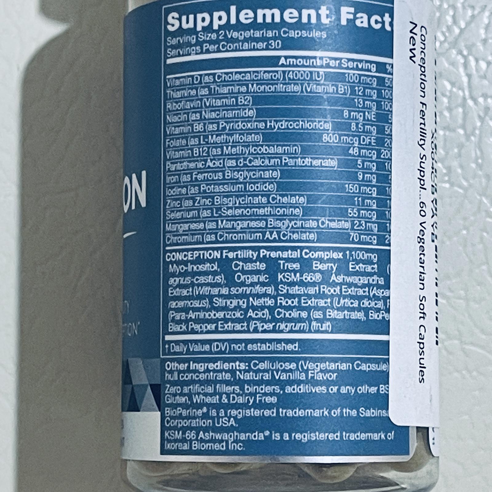 Eu Natural Conception For Her Fertility Aid Dietary Supplement, 60 Vegetarian Capsules EXP 7/2026