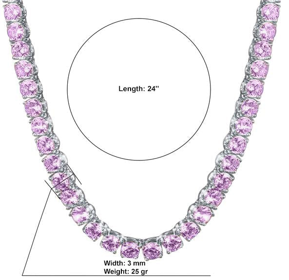 3mm 925 Sterling Silver Tennis Choker Slim Layering
