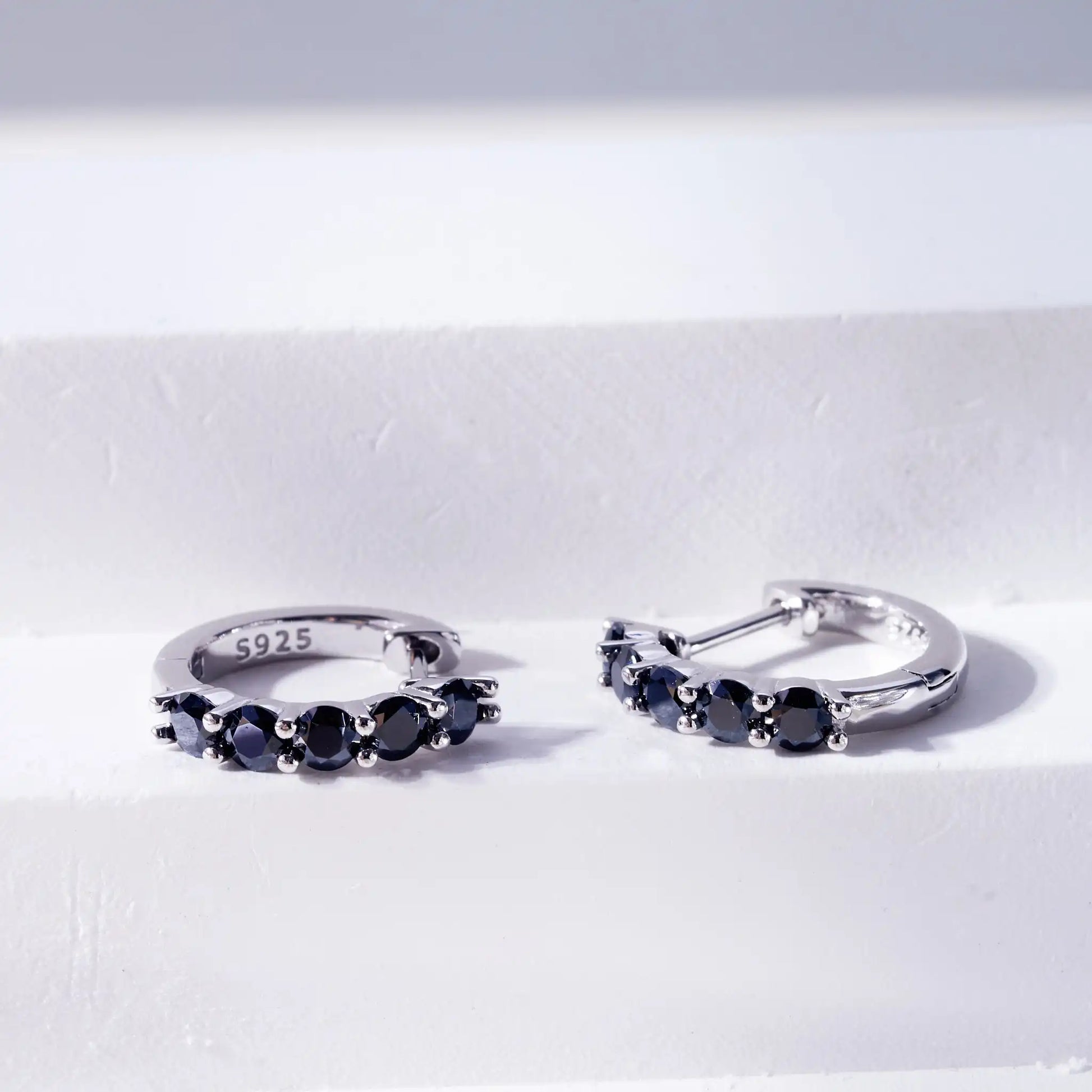 3mm Black Moissanite Stud Earrings 925 Sterling Silver Certified Gift