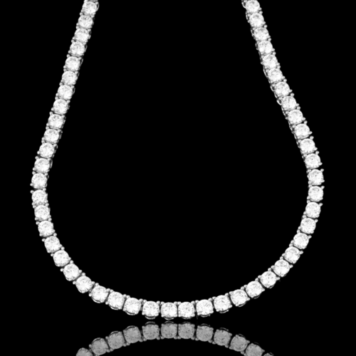 3MM CZ Tennis Choker Necklace Prong Set Sparkling Chain