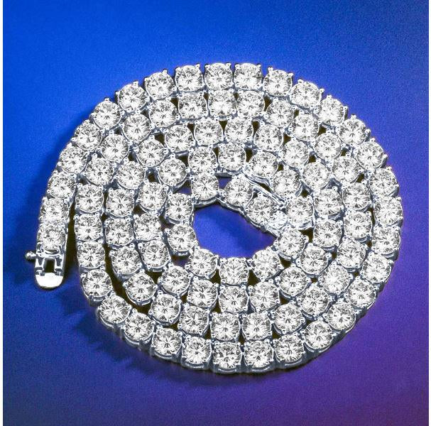 3MM CZ Tennis Choker Necklace Prong Set Sparkling Chain