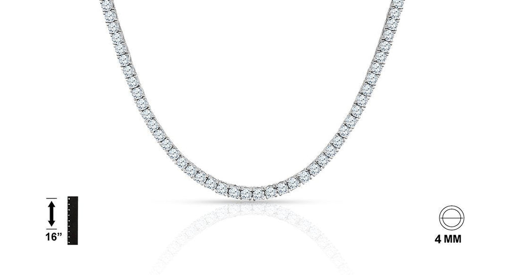 3mm Sterling Silver Tennis Choker Necklace Minimal Layering