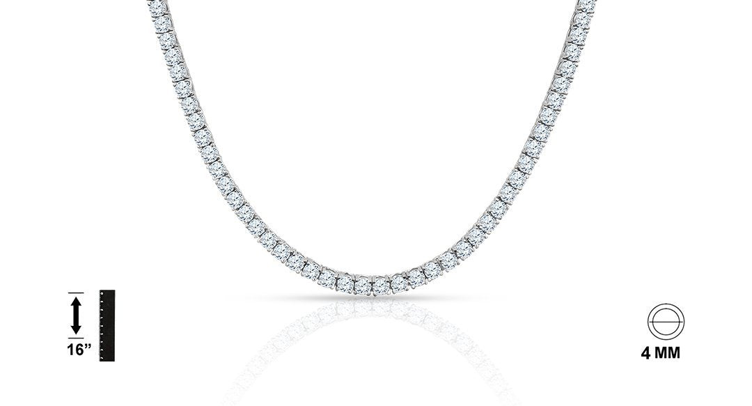 3mm Sterling Silver Tennis Choker Necklace Minimal Layering