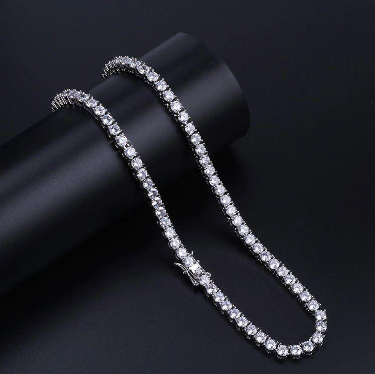 3mm Sterling Silver Tennis Choker Necklace Minimal Layering