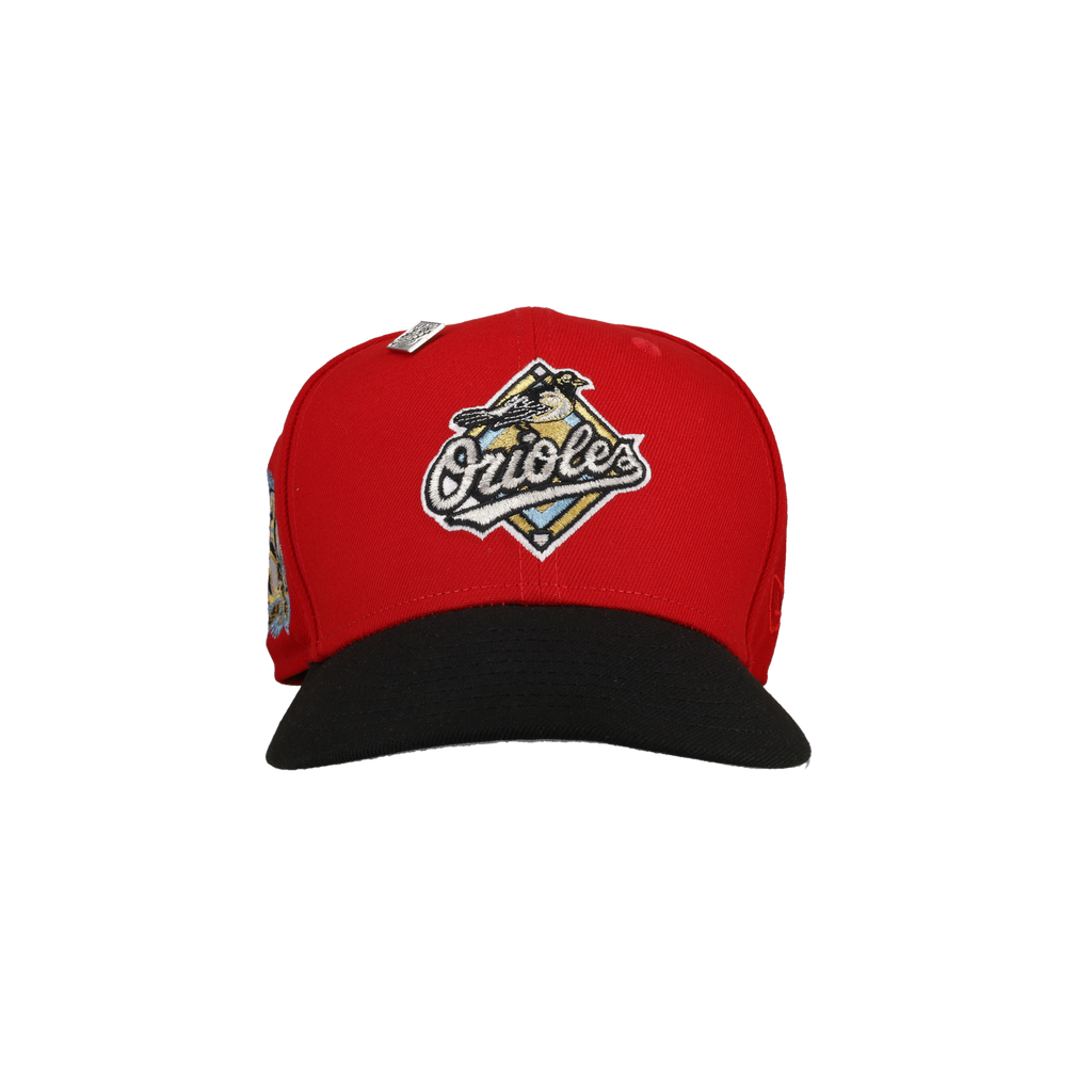 Baltimore Orioles Red 50th Season Patch 59Fifty Fitted Hat