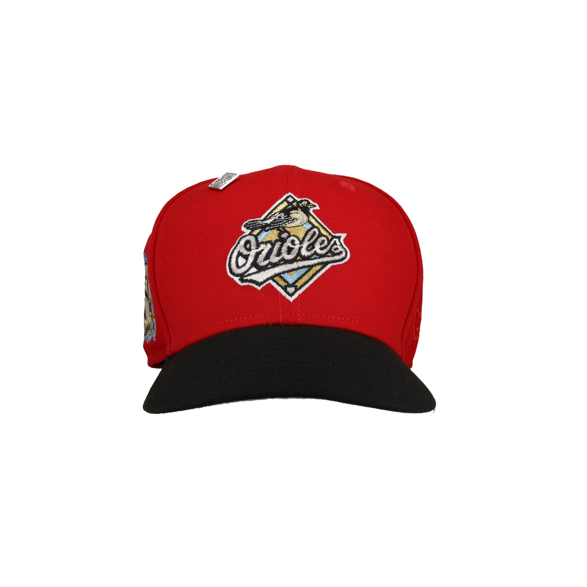 Baltimore Orioles Red 50th Season Patch 59Fifty Fitted Hat