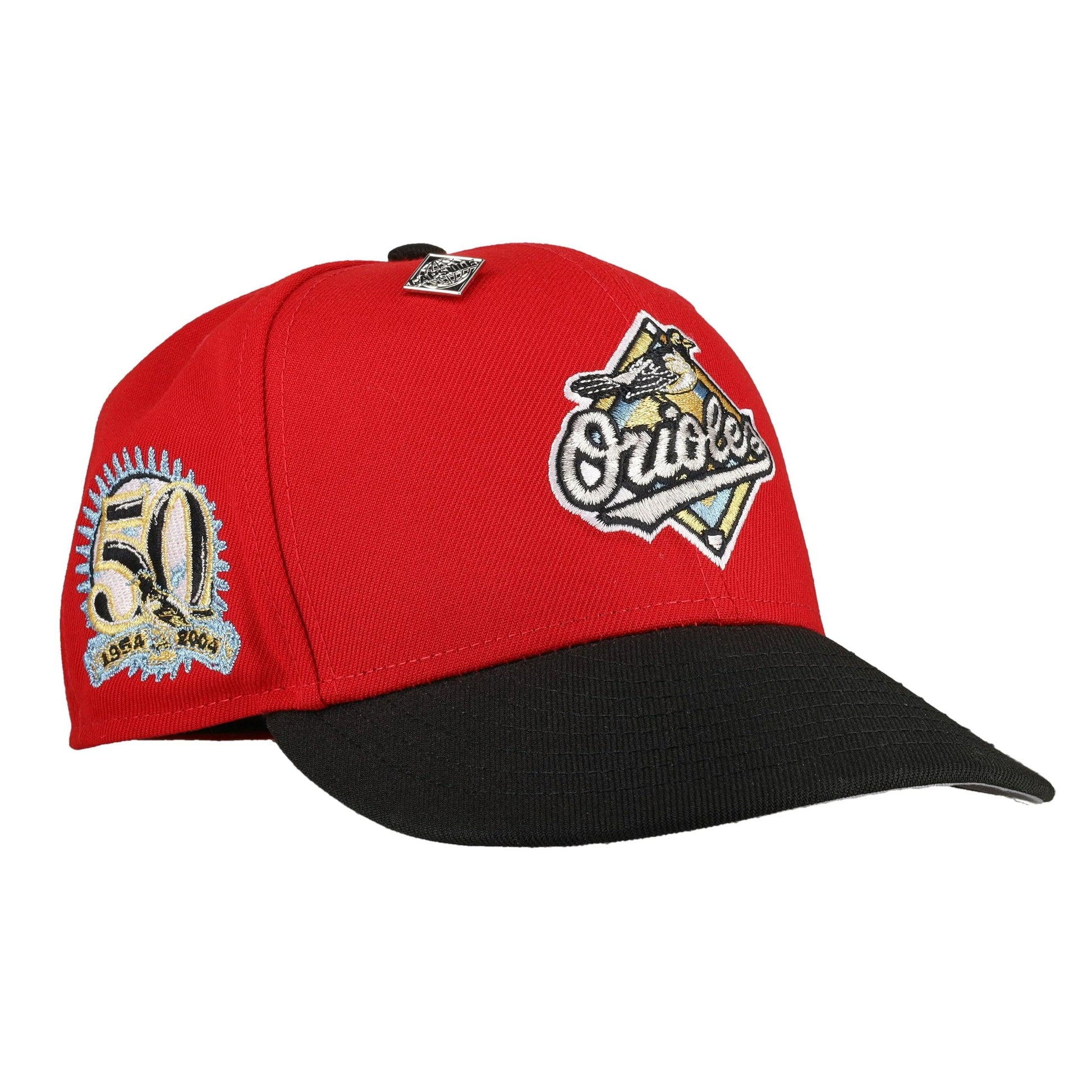 Baltimore Orioles Red 50th Season Patch 59Fifty Fitted Hat