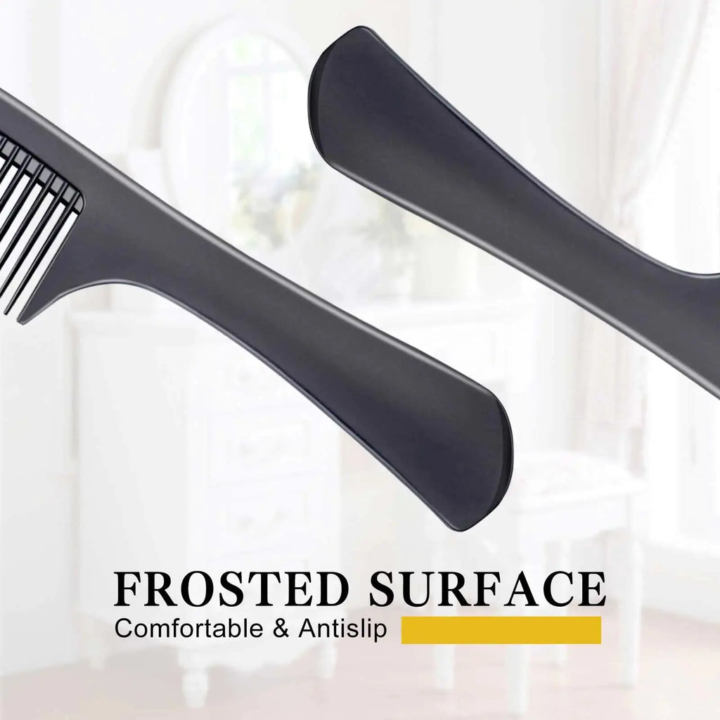 4-Piece Premium Carbon Fiber Comb Set for All Hair Types – Teasing, Parting, & Styling Comb for Women and Men