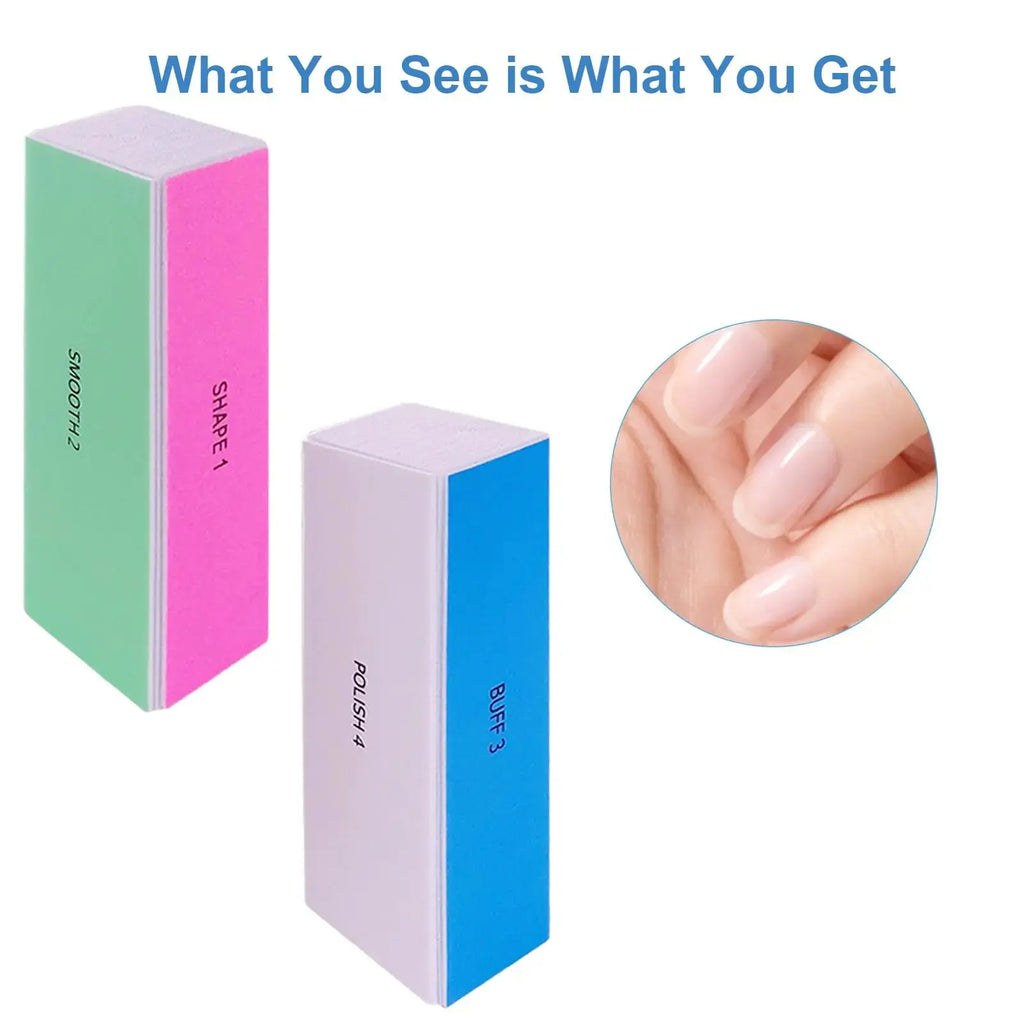 4 Way Nail Buffer Block (6 Pcs) – Nail Shine Buffers for Natural & Acrylic Nails, Smoother Buffing & Polishing Tool