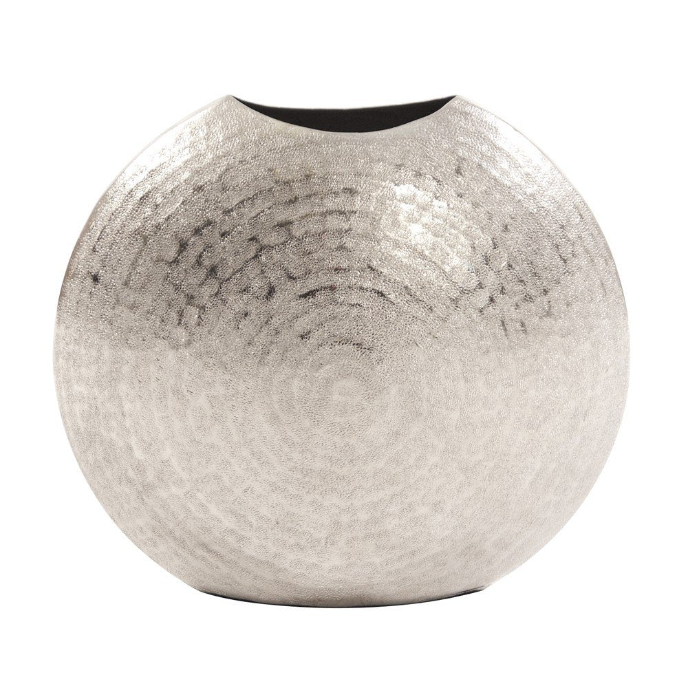 10" Silver Cylinder Aluminum Table Vase