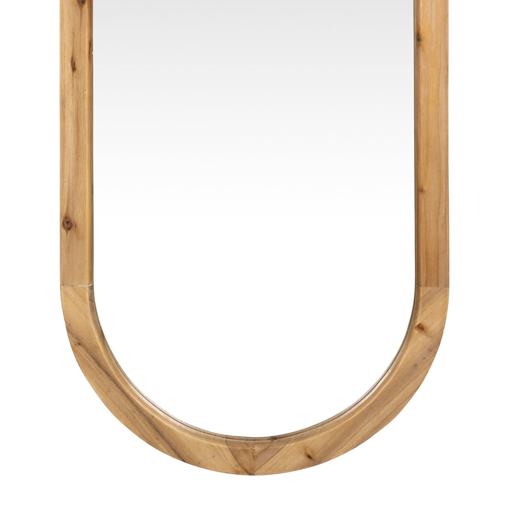 Oval Shaped Wooden Full Length Wall Mirror