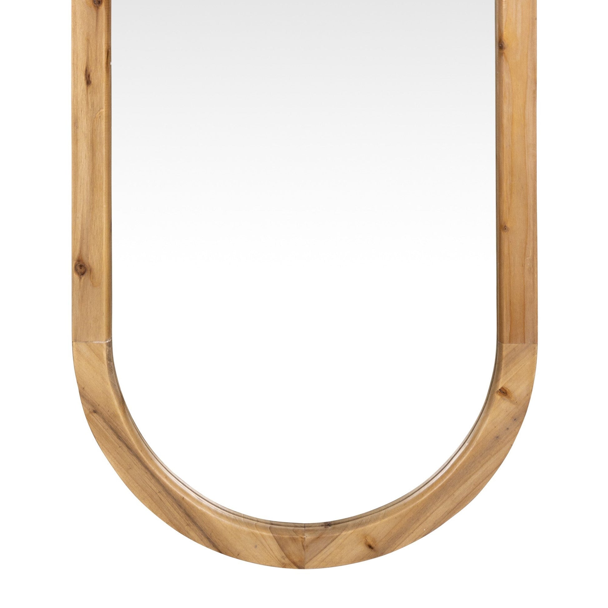 Oval Shaped Wooden Full Length Wall Mirror