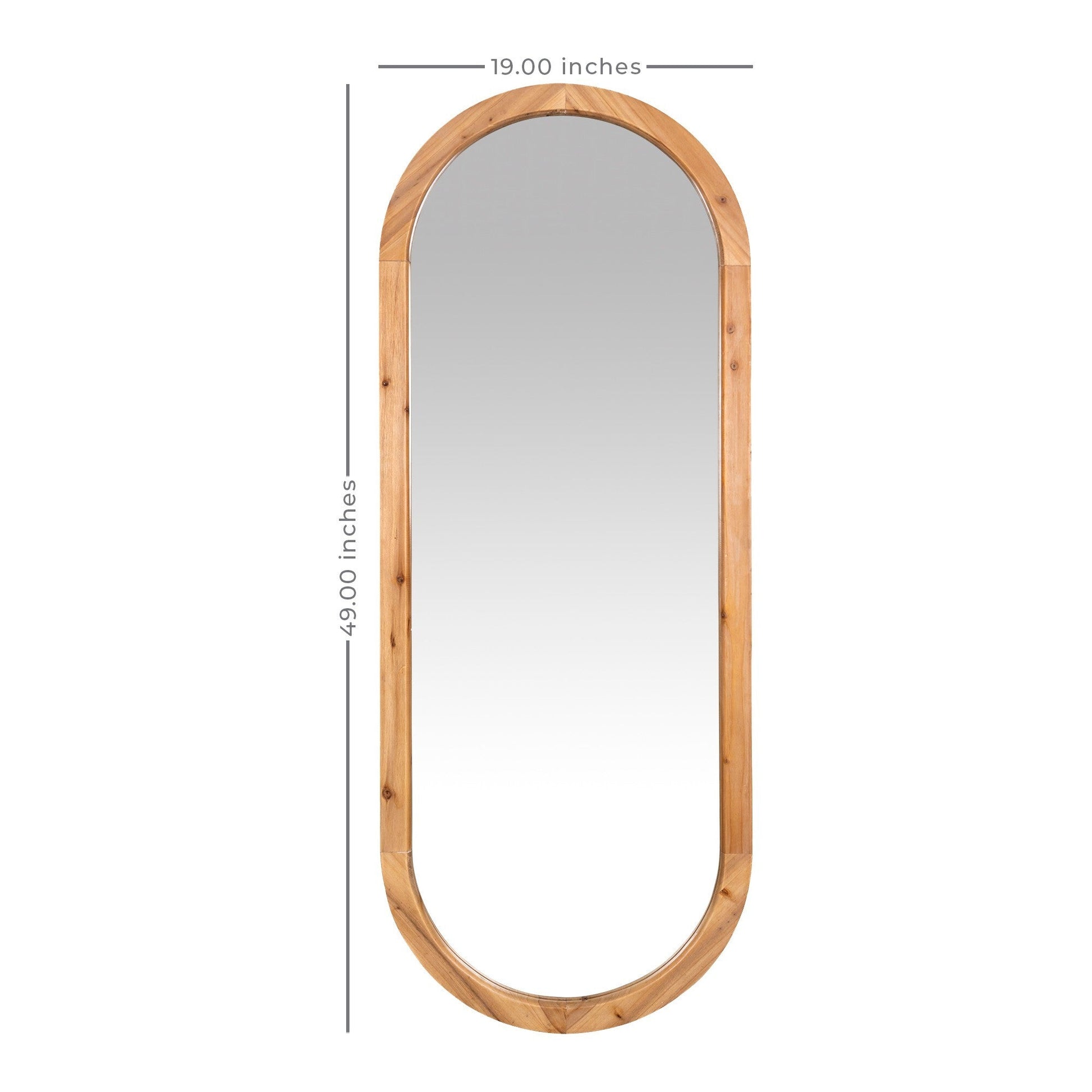 Oval Shaped Wooden Full Length Wall Mirror