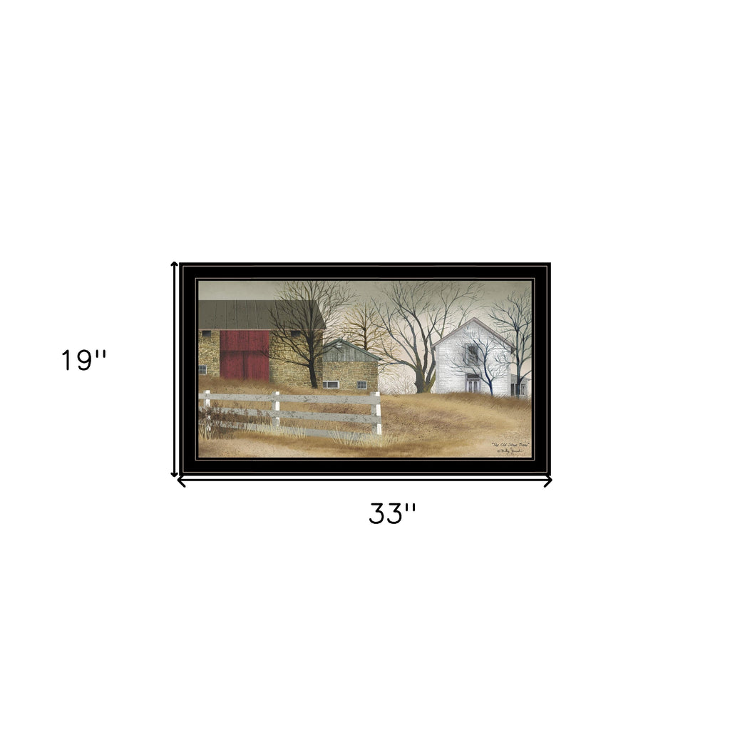The Old Stone Barn 4 Black Framed Print Wall Art
