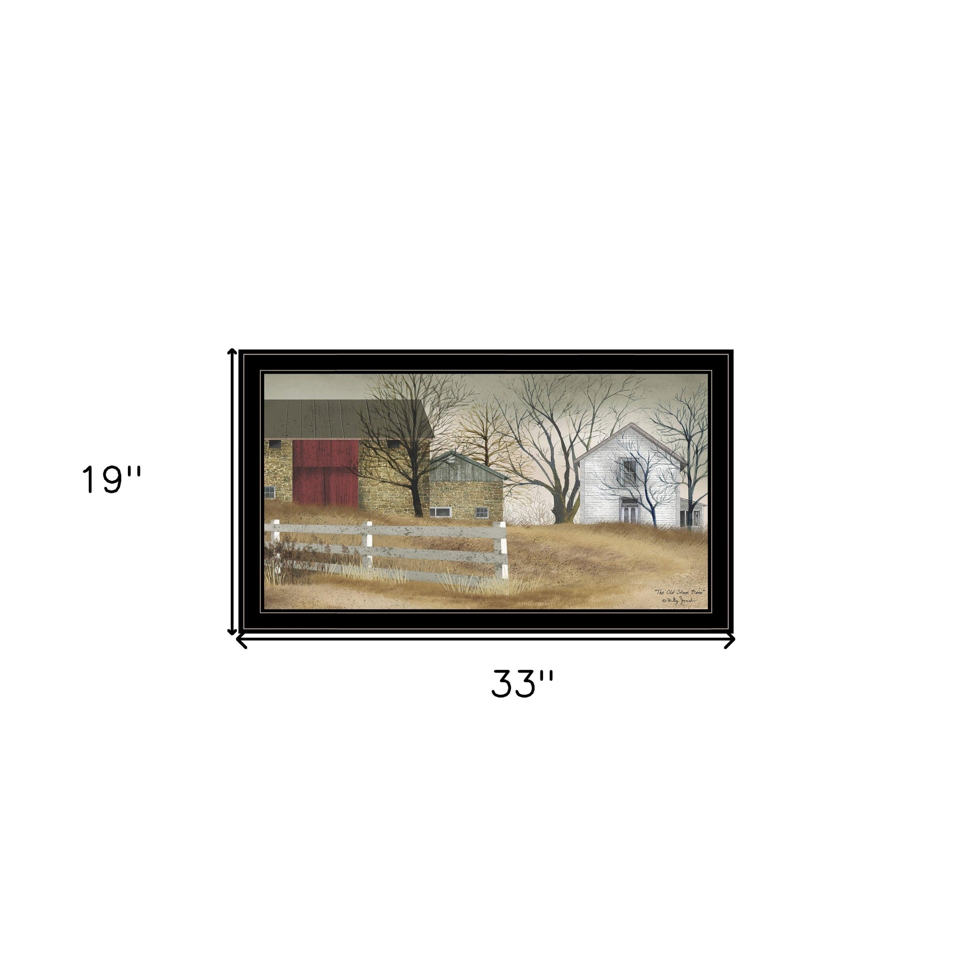 The Old Stone Barn 4 Black Framed Print Wall Art