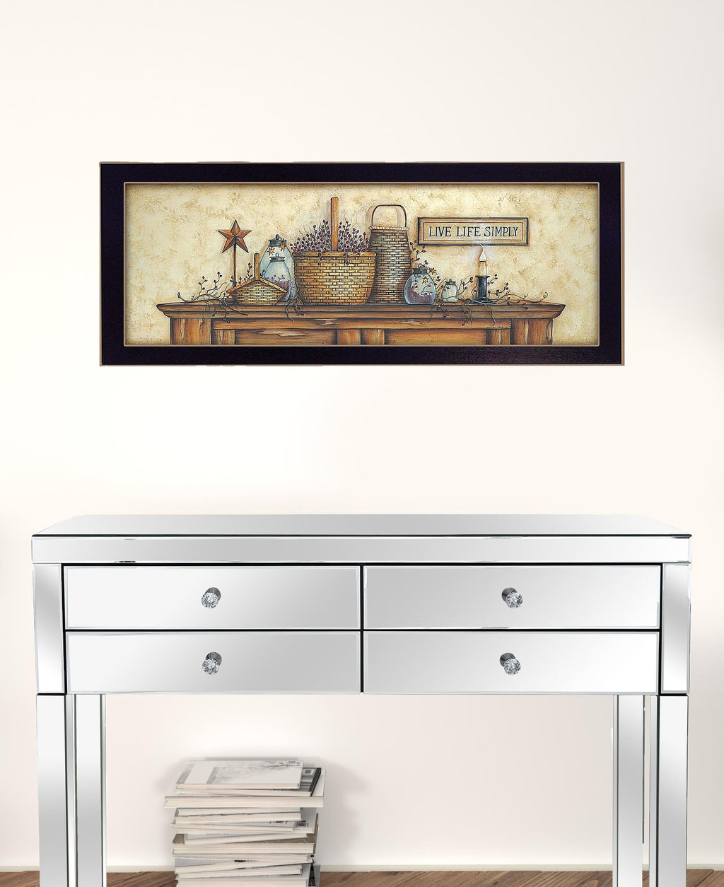 Live Life Simply Black Framed Print Wall Art