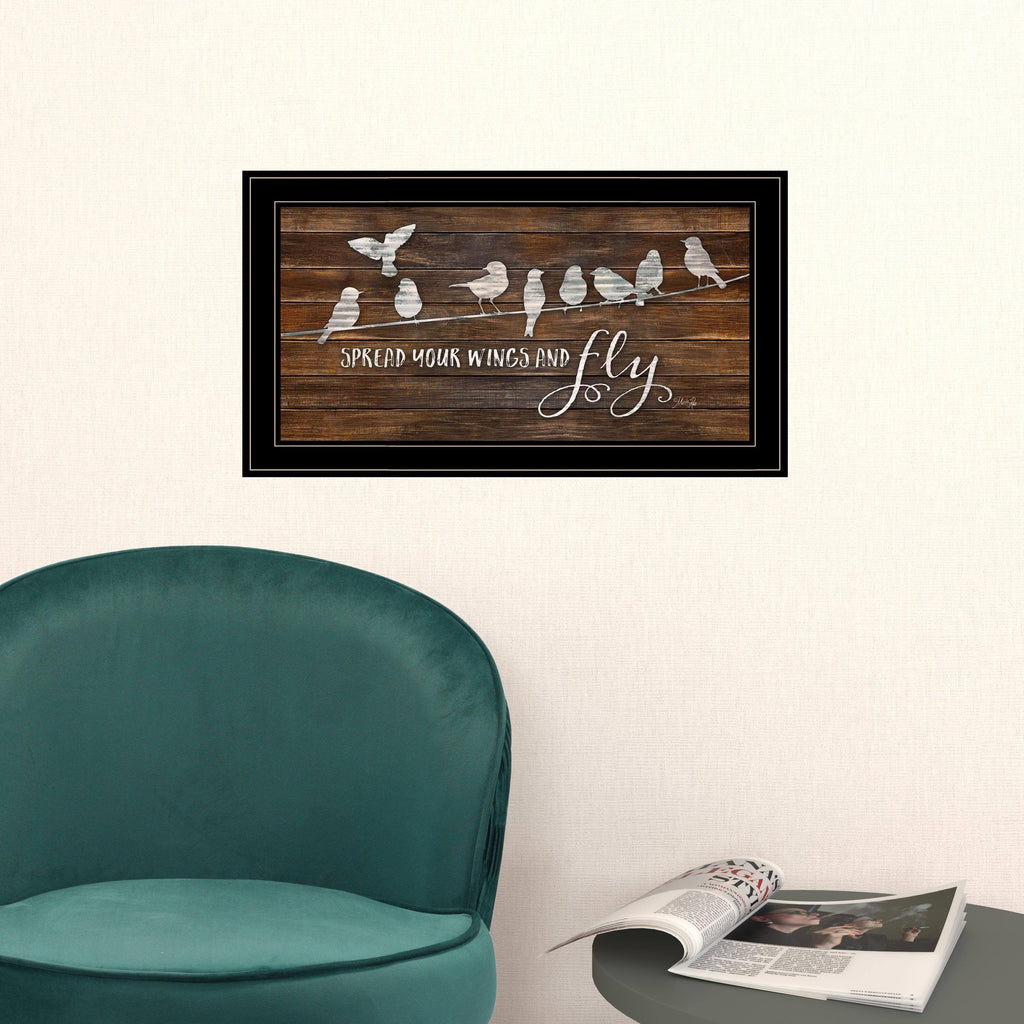 Set Of Two Spread Your Wings 2 Black Framed Print Wall Art