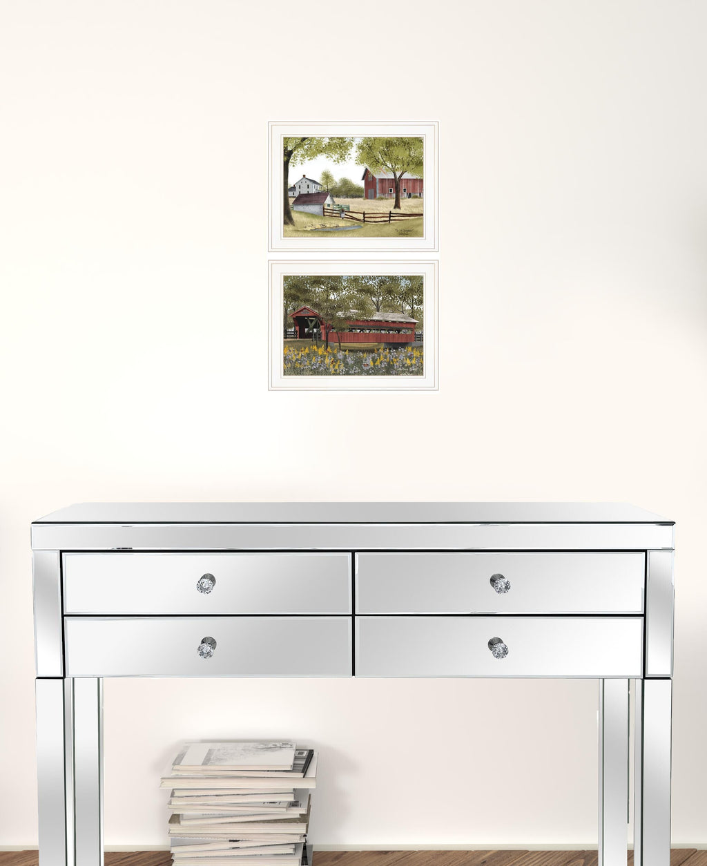 Set Of Two The Spring House 1 White Framed Print Wall Art