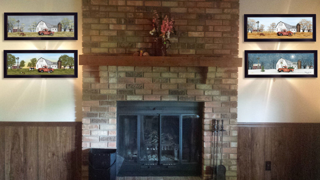 Set Of Four Billy Jacobs Four Seasons Collection V Black Frame 3 Black Framed Print Wall Art