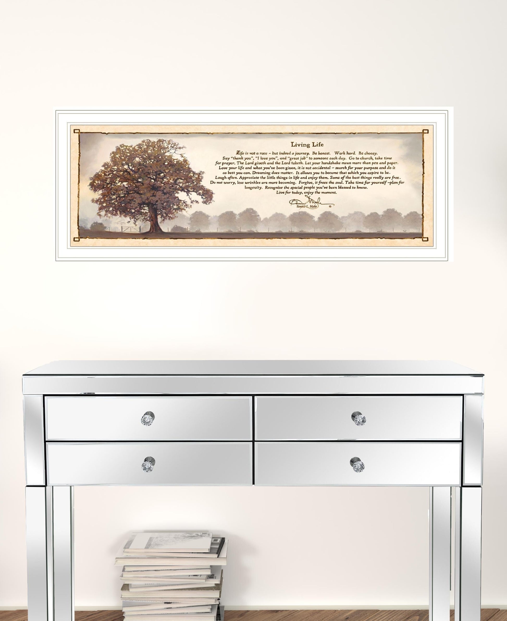 Living Life 10 White Framed Print Wall Art