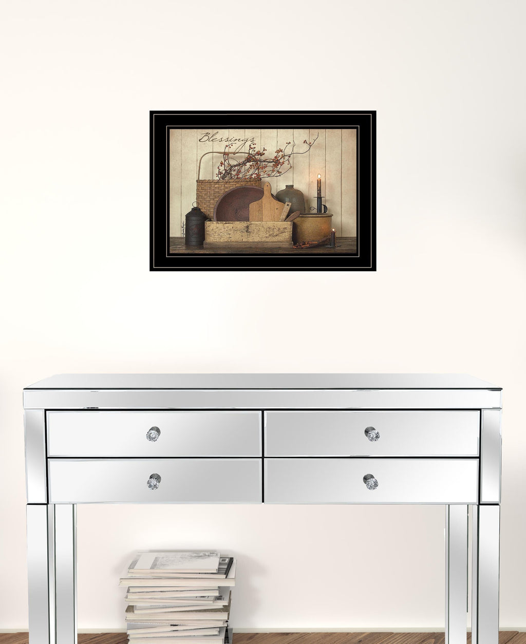 Set Of Two Candlelight and Flowers 2 Black Framed Print Wall Art