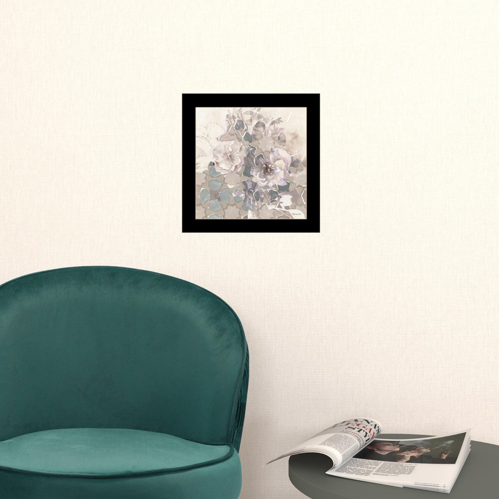 Set Of Two Transitional Blooms 3 Black Framed Print Wall Art