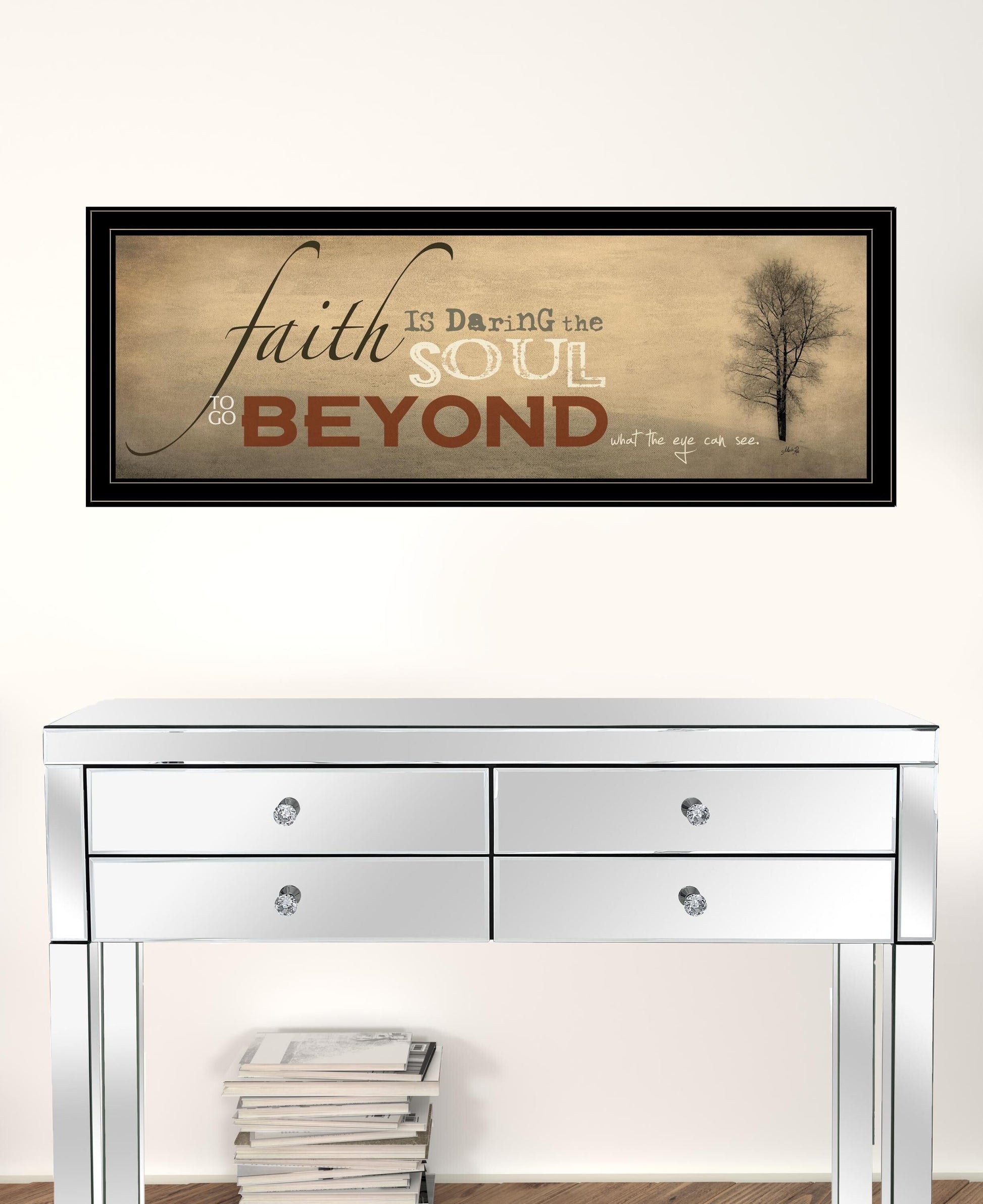 Sepia Tree Black Framed Print Wall Art