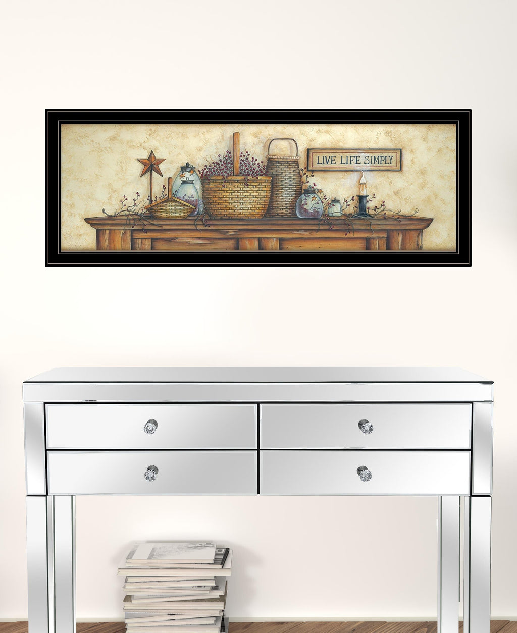Live Life Simple 3 Black Framed Print Wall Art