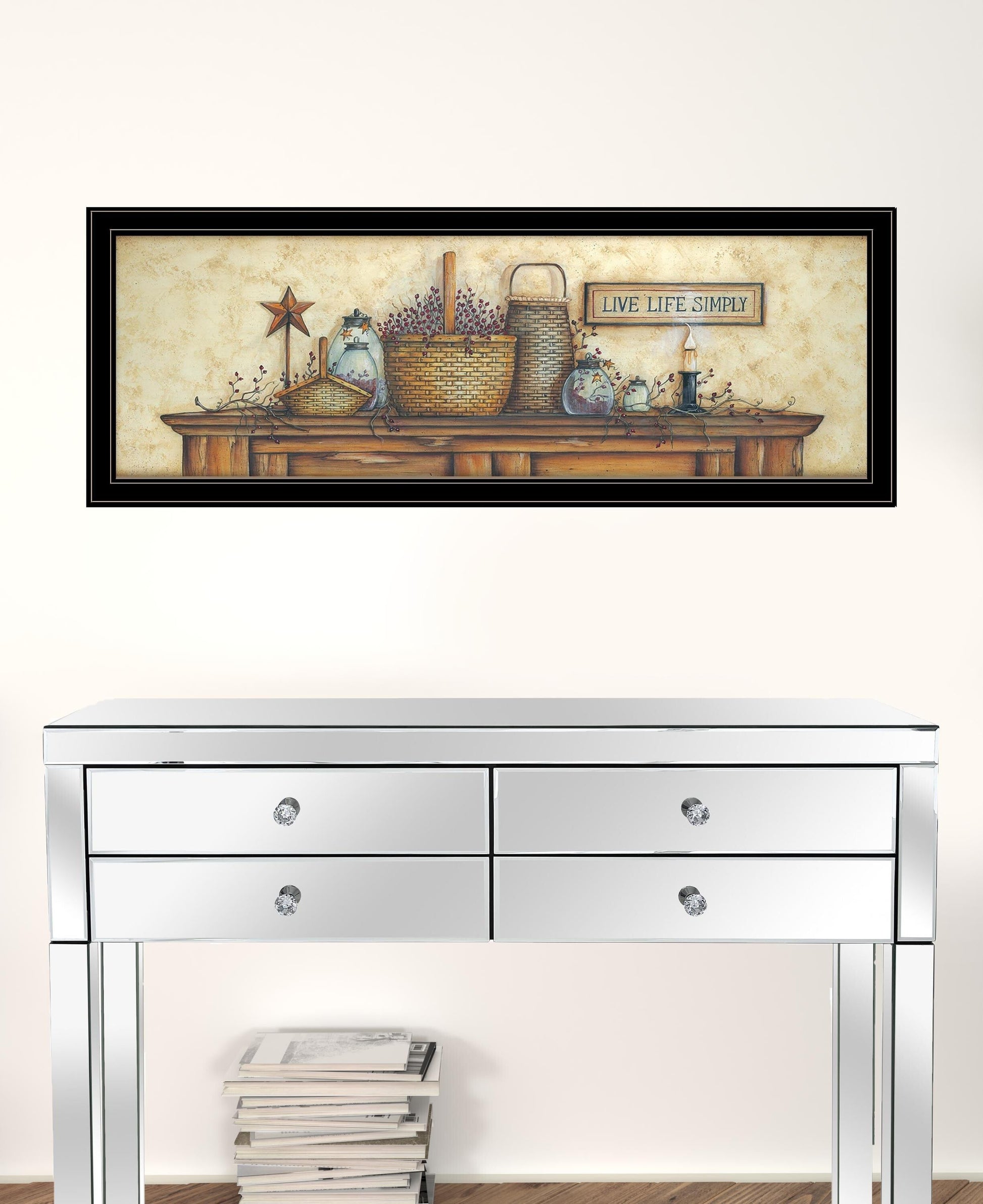 Live Life Simple 3 Black Framed Print Wall Art